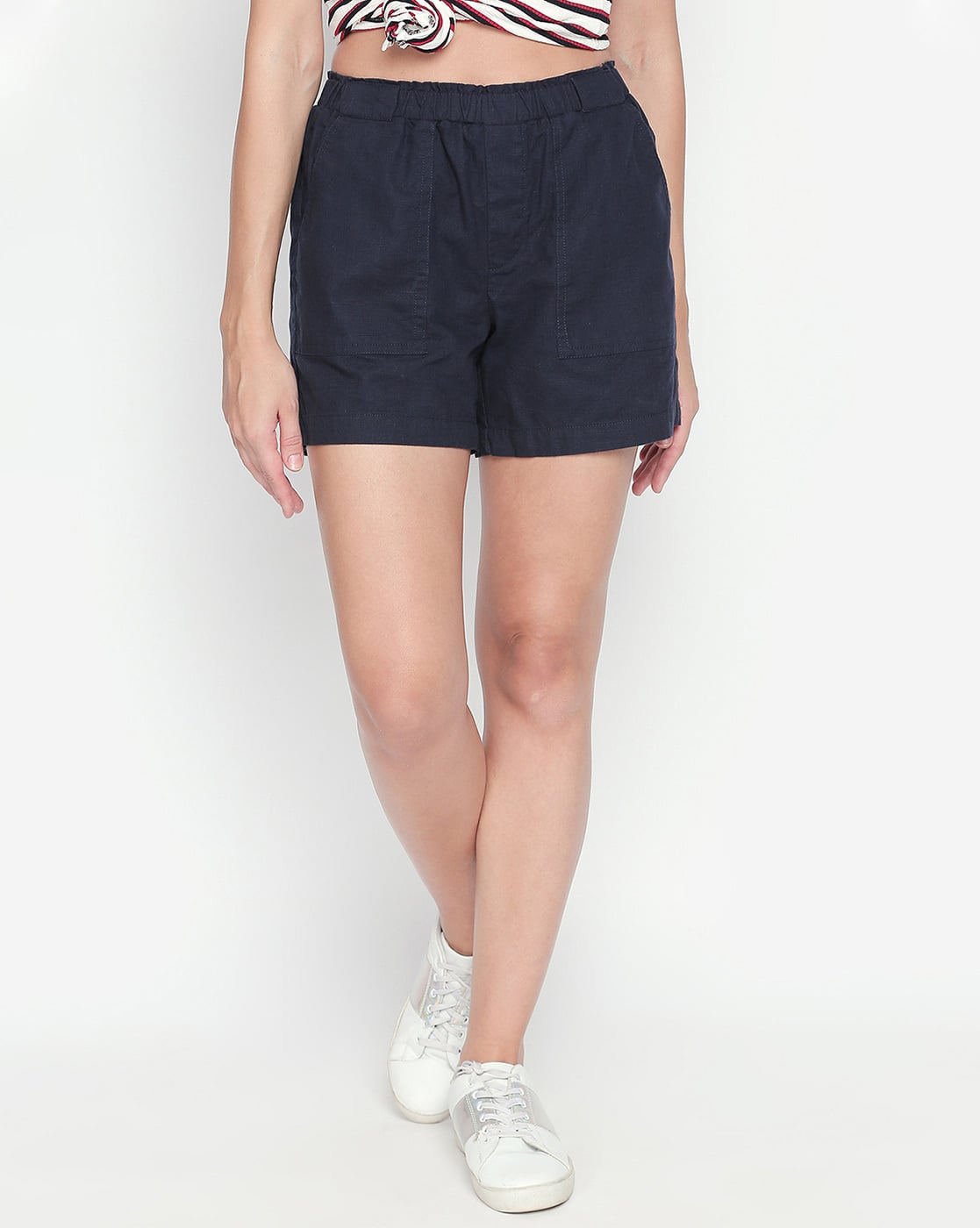 Buy Navy Blue Shorts for Women by Honey 
