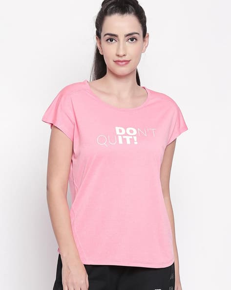 Typographic Print Top with Raglan Sleeves