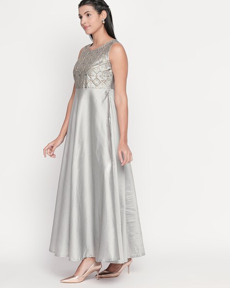 Akkriti by Pantaloons Women Gown Grey Dress - Buy Akkriti by Pantaloons  Women Gown Grey Dress Online at Best Prices in India