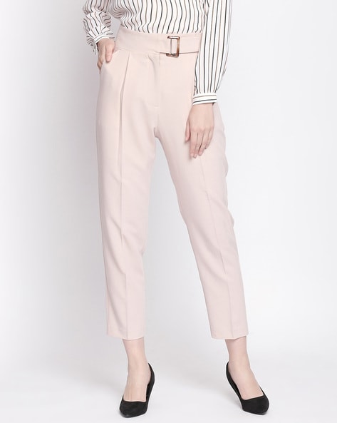 Annabelle Women Solid Navy Trousers - Selling Fast at Pantaloons.com