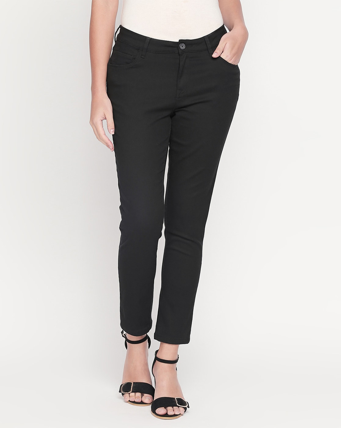 Honey Rust Solid AnkleLength Casual Women Comfort Fit Trousers  Selling  Fast at Pantaloonscom