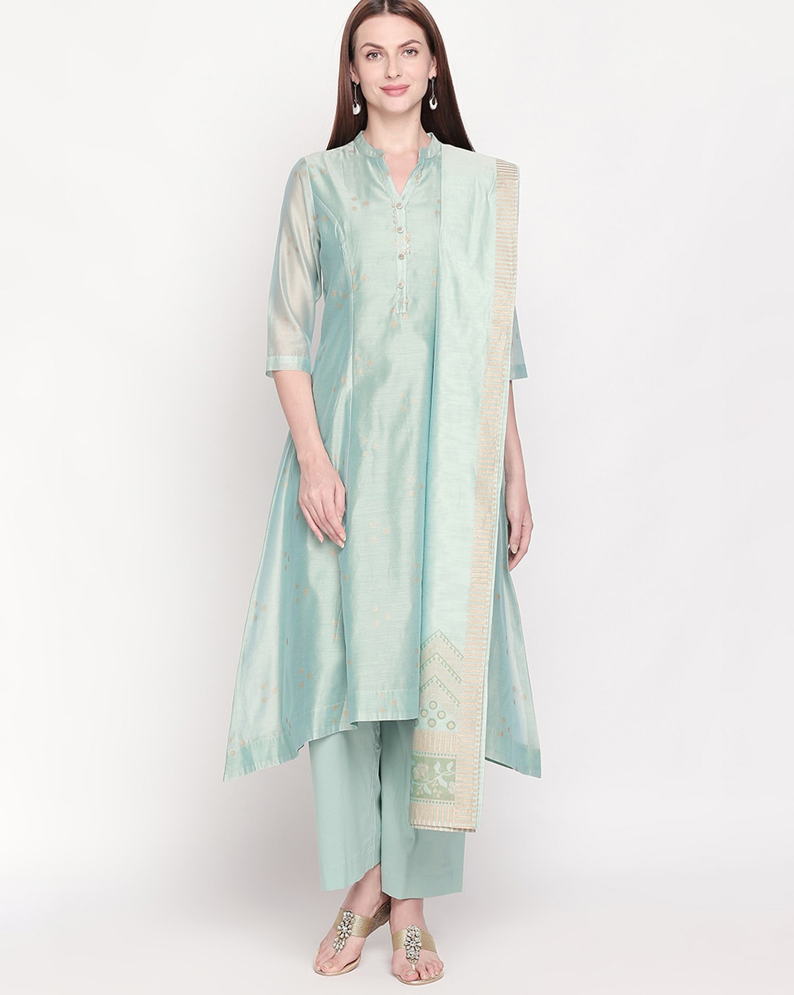 BIBA Art Silk Asymmetric Suit Set (36,Blue) in Ahmedabad at best price by  Pantaloons (Gulmohar Park Mall) - Justdial