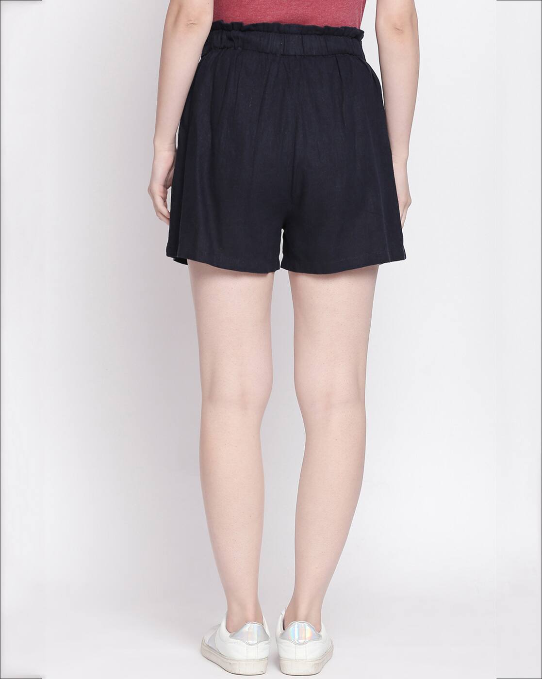 Buy Navy Blue Shorts for Women by Honey 