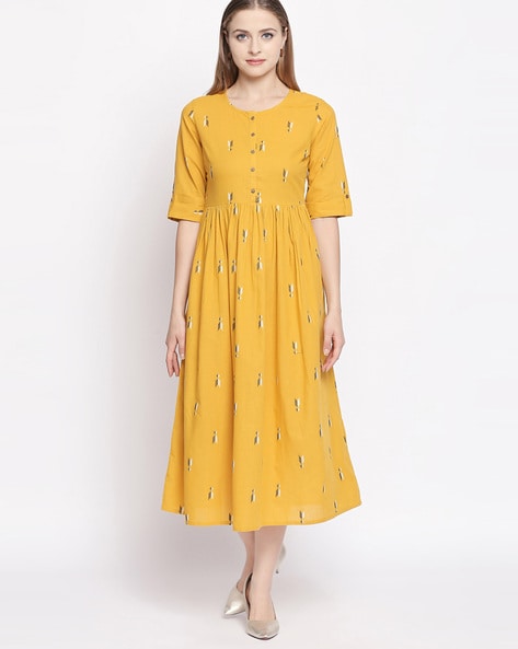 pantaloons yellow dress