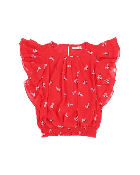 Red junior store tops