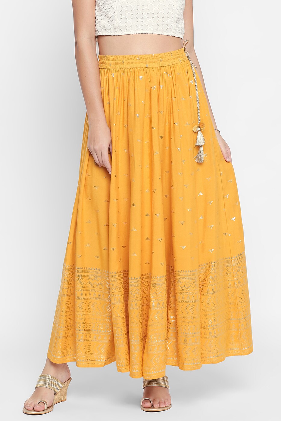 Womens Rayon Embroidered Long Skirt  Available In Multiple Colours