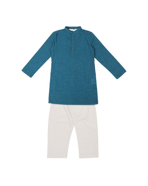 Buy Teal Blue Kurta Sets for Boys by Indus Route by Pantaloons