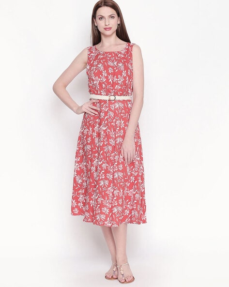 Buy Janasya Women's Pink Cotton Woven Design Tiered Western Dress Online at  Best Price | Distacart