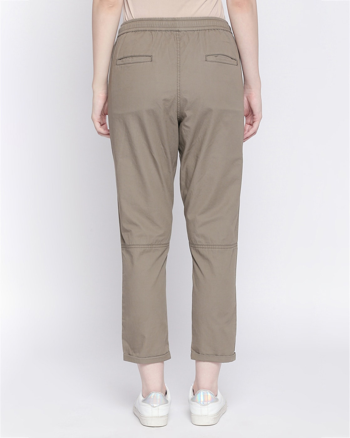 ESPRIT  Cropped trousers with elasticated leg cuffs at our online shop