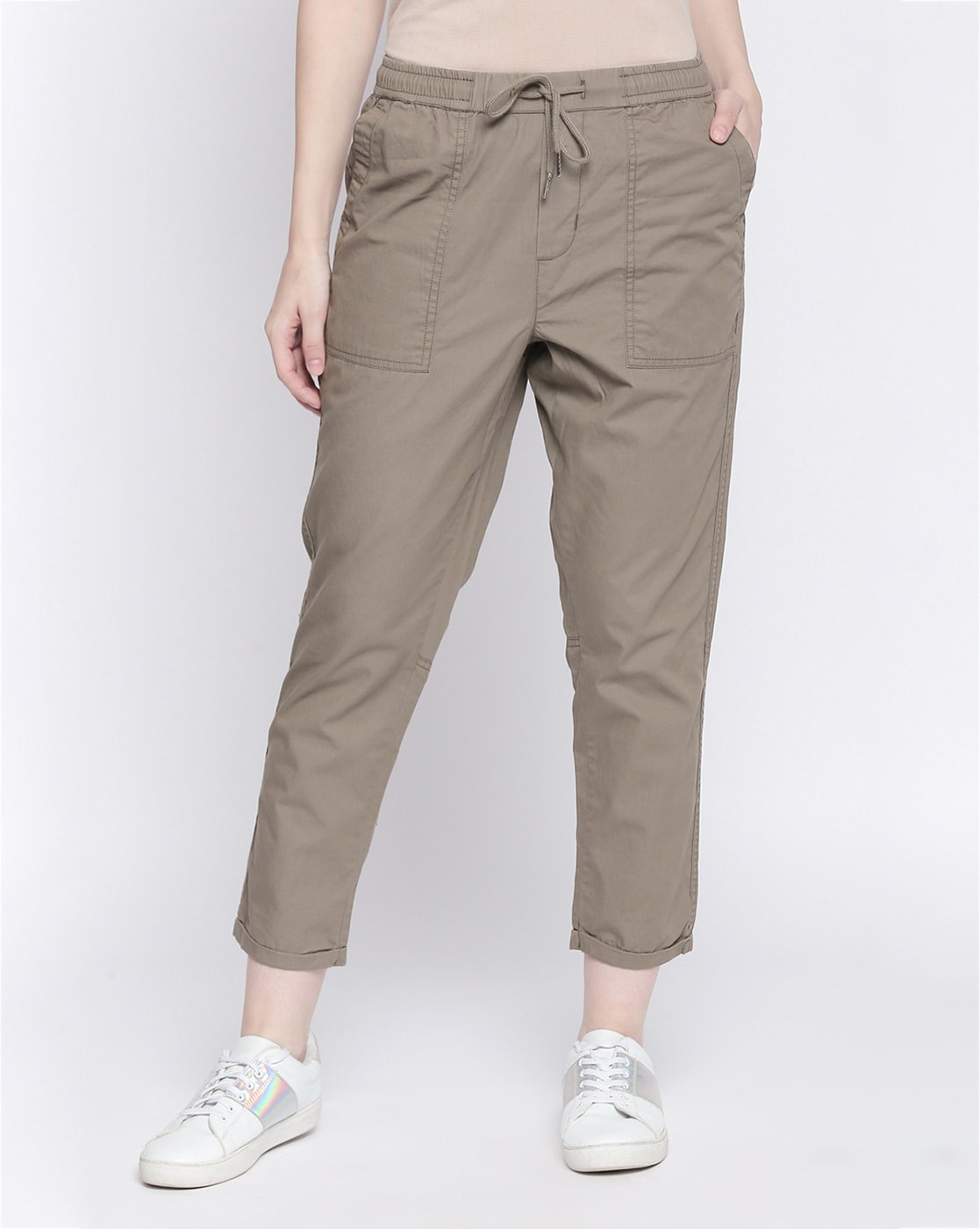 Buy Black Trousers & Pants for Women by People by Pantaloons Online |  Ajio.com