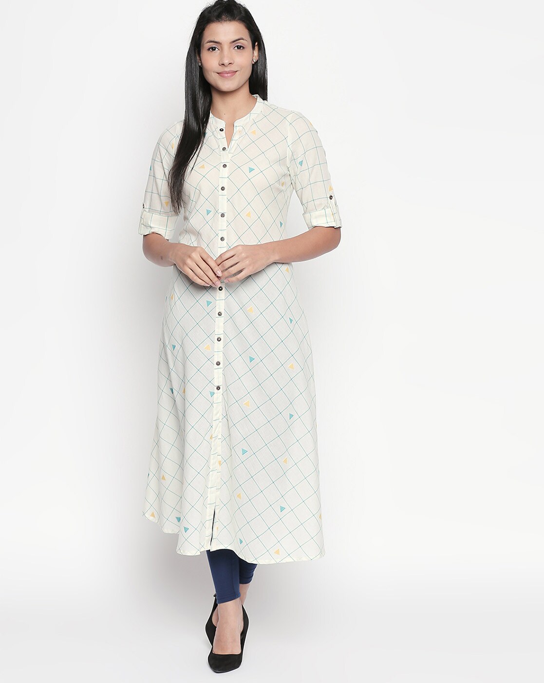 Get Online Designer Pantaloons Women's Poly Linen Kurta – Lady India