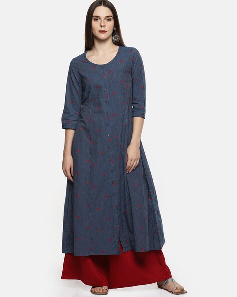 Buy Indigo Kurtas for Women by Rangmanch by Pantaloons Online