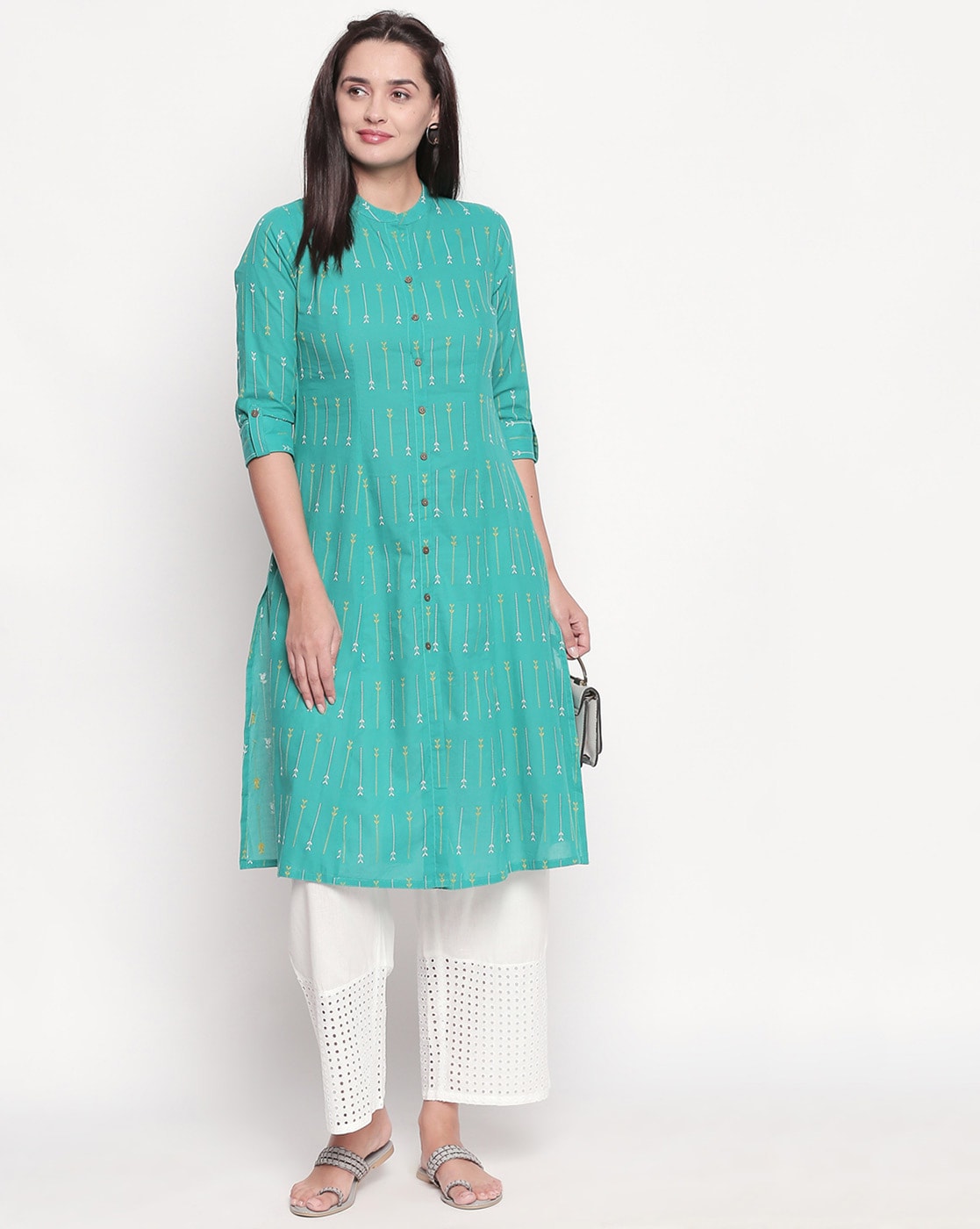 Textured A-line Kurta