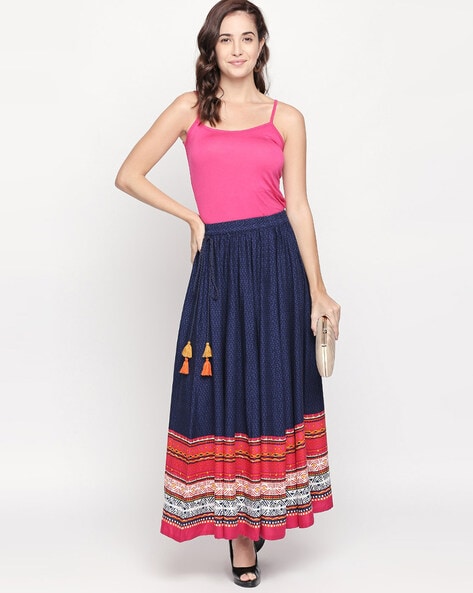 Buy Rangmanch By Pantaloons Women's Rayon Skirt Bottom  (110009080_Fuchsia_M) at Amazon.in