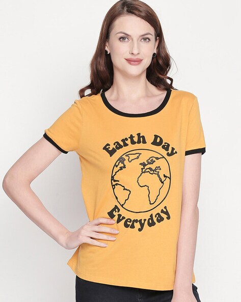 Buy Mustard Yellow Tshirts for Women by Honey by Pantaloons Online Ajio