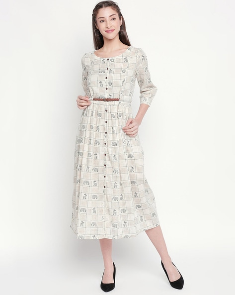 Vark by Westside Off White Floral Print Ethnic Dress | Fashion, Dress,  Ethnic dress