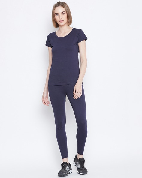 Textured T-shirt with Leggings Set