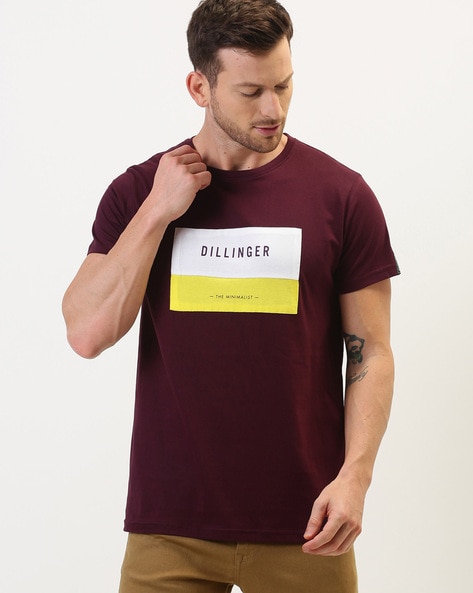 Buy Maroon Tshirts for Men by DILLINGER Online