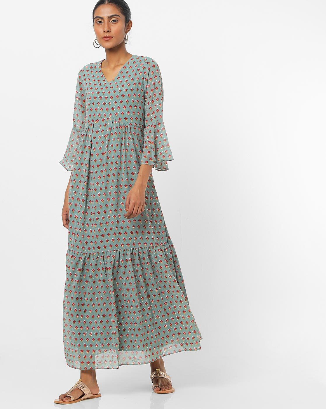 Buy global desi Women's Rayon a-line Maxi Dress  (SS17V25768MXR05INDIGOL_Indigo_L) at Amazon.in