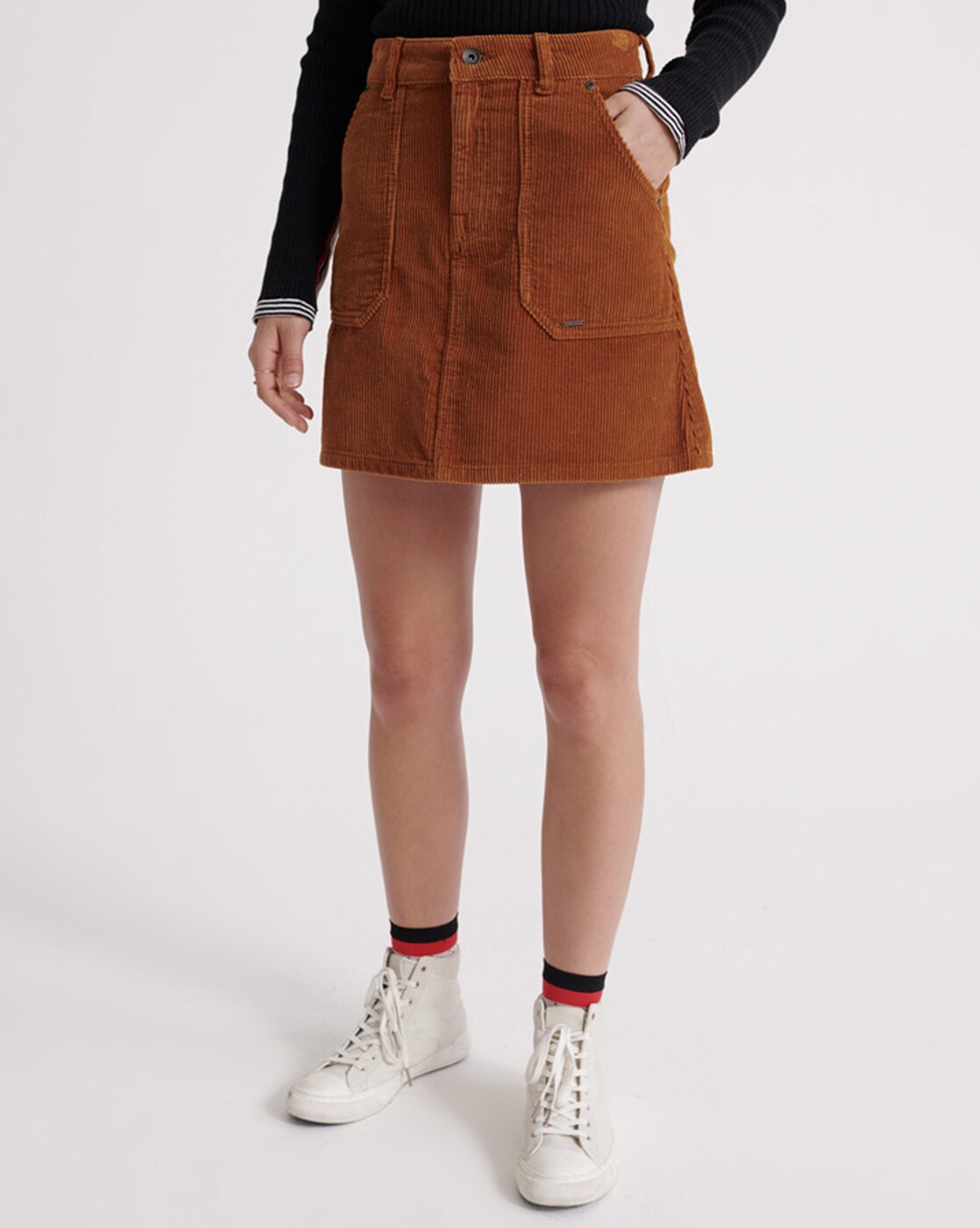 A line shop brown corduroy skirt