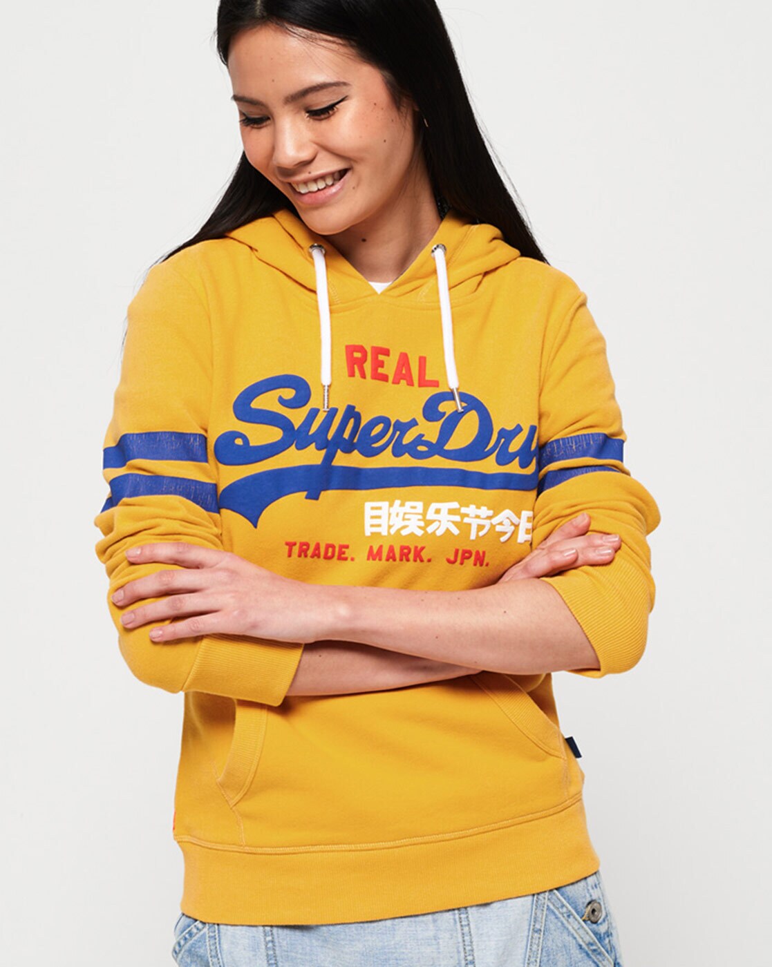 yellow superdry hoodie