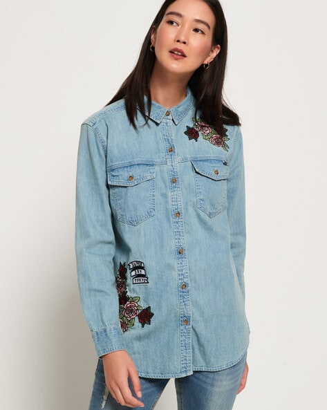 superdry ladies denim shirt