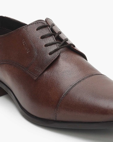 Lace-Up Leather Derbies with Broguing (Image - 1)