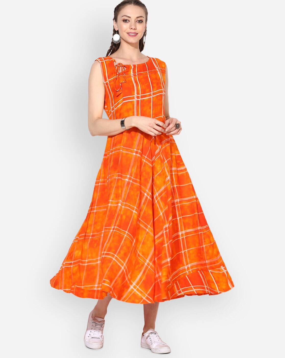 orange traditional dresses