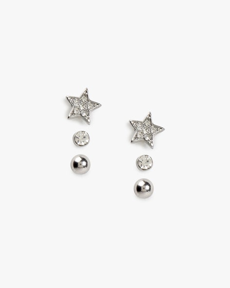 Sterling silver set of 3 stud earrings – Savvy Cie Jewels