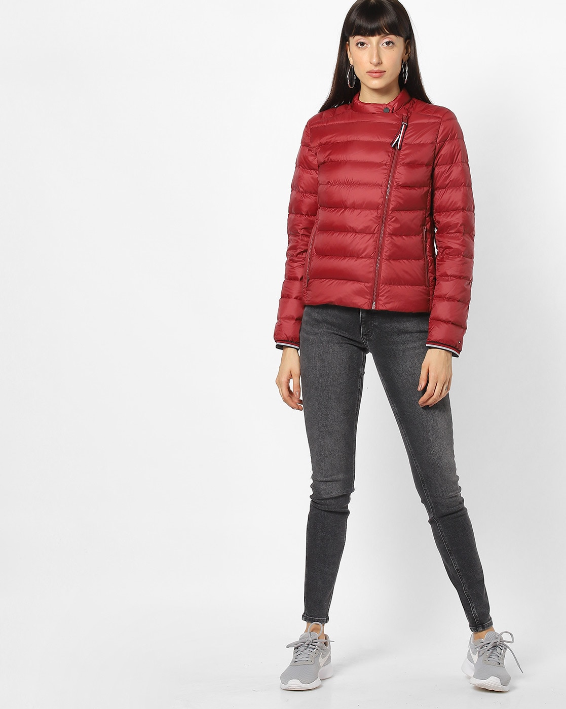 Tommy hilfiger red online puffer jacket