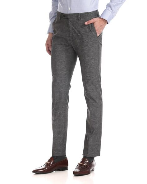 Super Slim Fit Flat-Front Trousers (Image - 2)