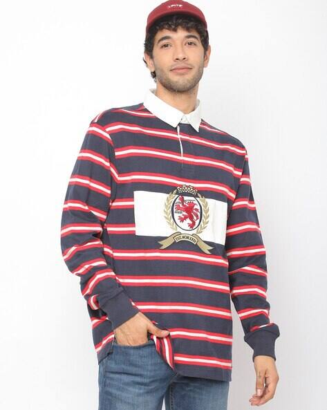 TOMMY HILFIGER Striped Sweat Shirt with Embroidery