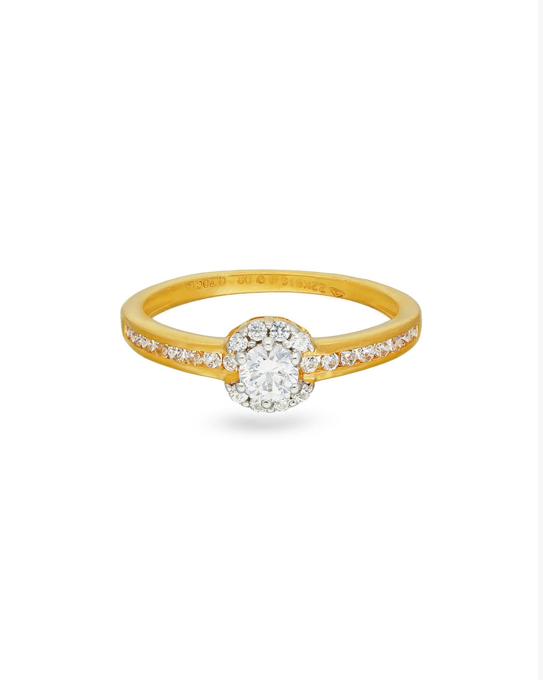 Gold ladies ring with white stone 22k purity, weight 2.700gm Approx  (genuine size) – Asdelo