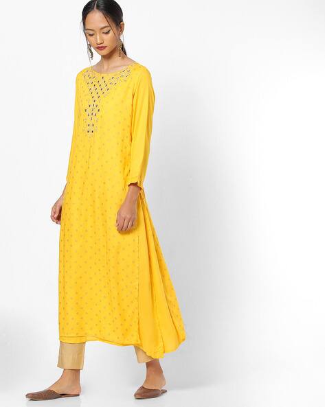 yellow rehnuma kurta