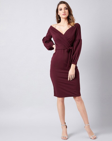 V-Neck Bodycon Dress