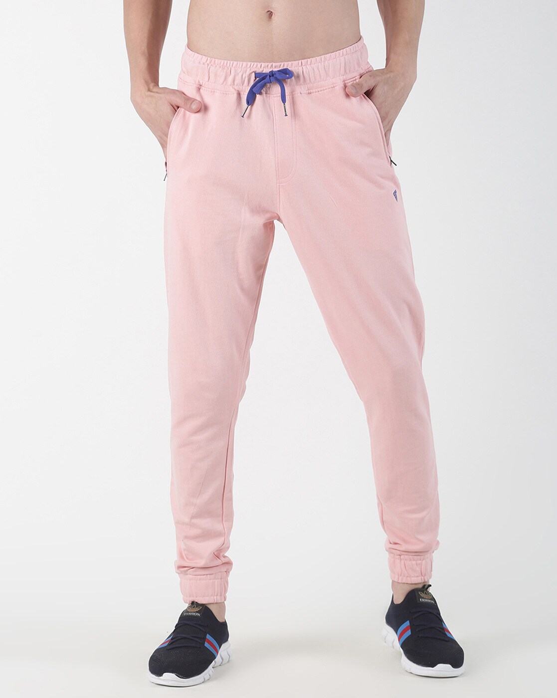 pink slim fit joggers