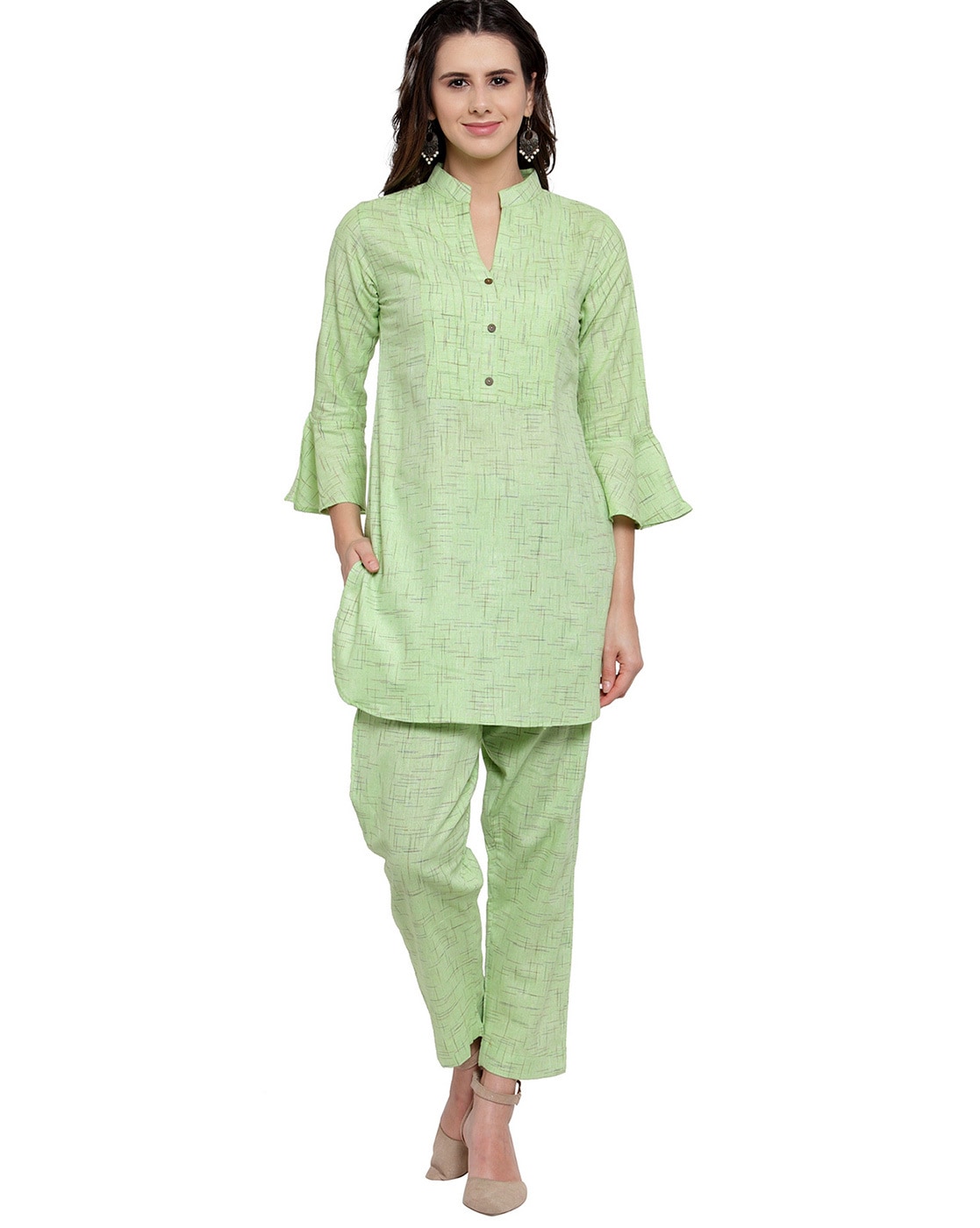 Buy OffWhite  Green Kurta Suit Sets for Women by Jaipur Kurti Online   Ajiocom