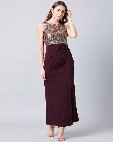 Embellished Gown with Side Slit