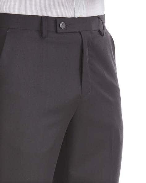 Flat-Front Tapered Fit Trousers (Image - 2)