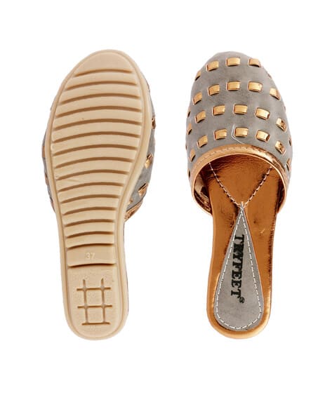 Round Toe Embellished Mules (Image - 2)