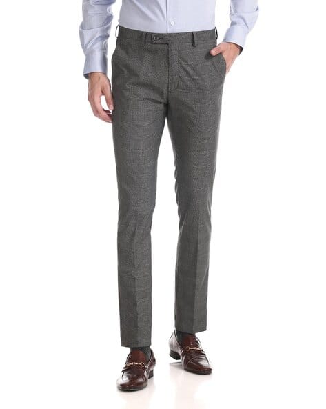 Super Slim Fit Flat-Front Trousers (Image - 1)