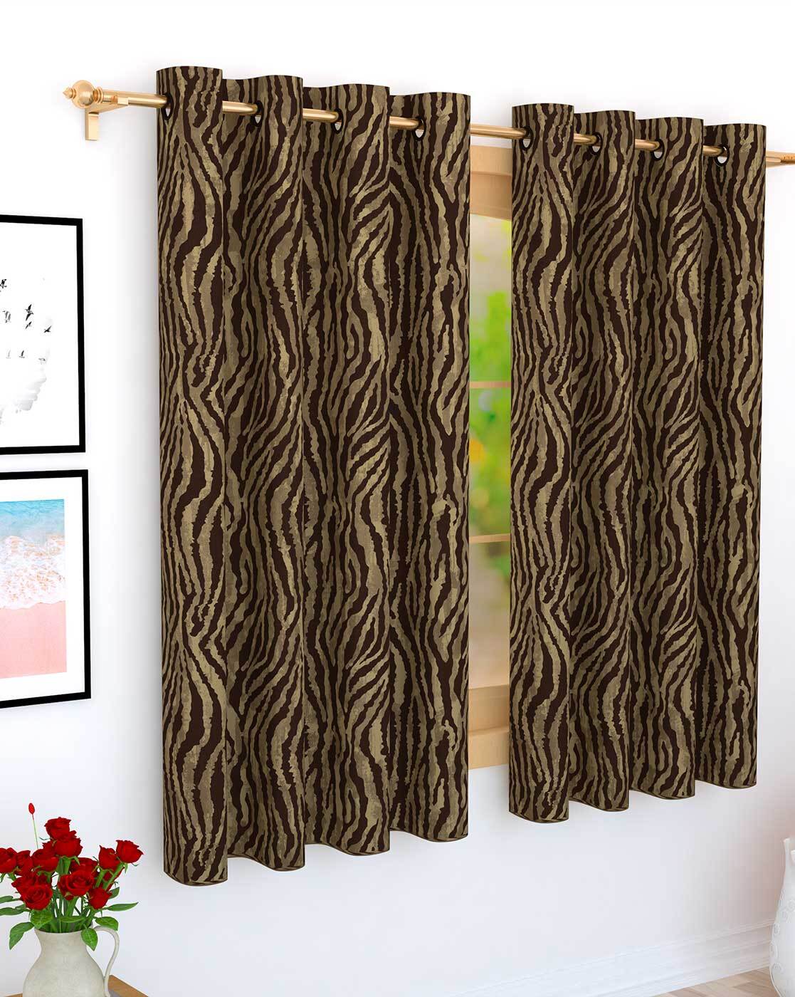 Buy Brown Curtains Accessories For Home Kitchen By Storyhome