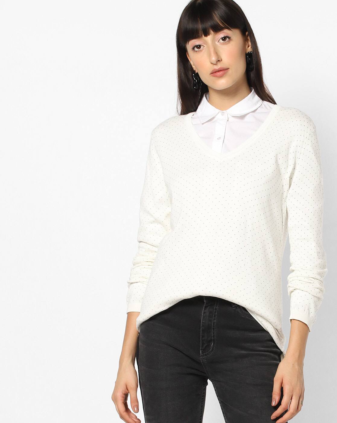 tommy white sweater