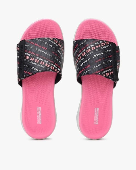 skechers fuzzy slides