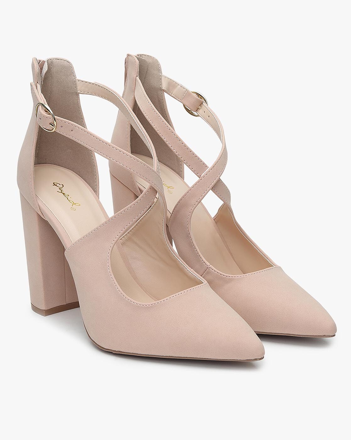 nude pumps chunky heel