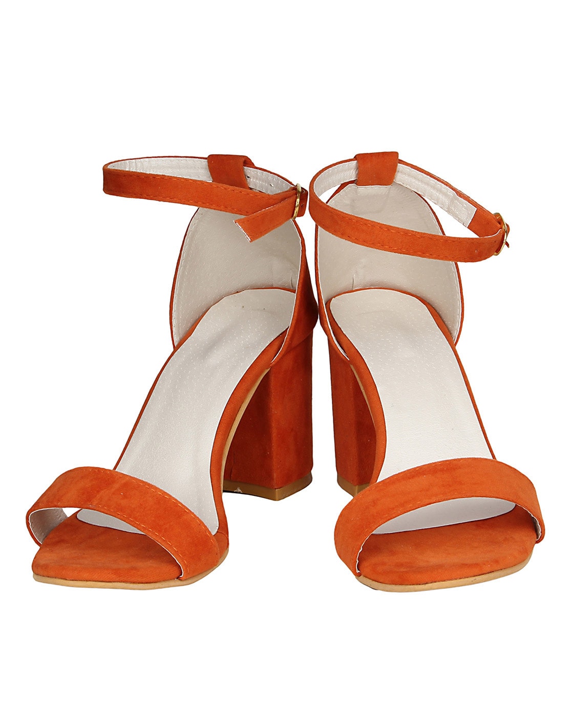 orange chunky heels