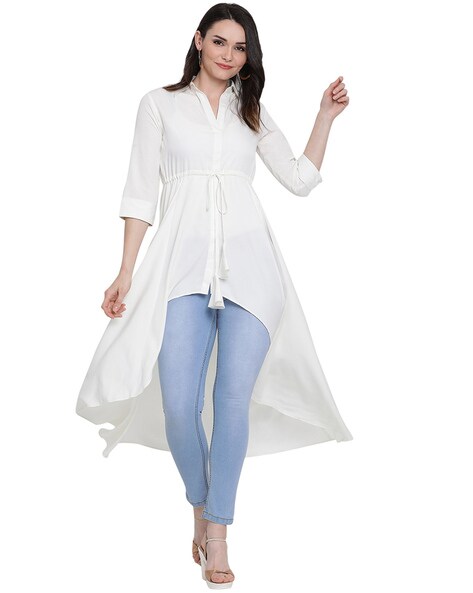 Tunic with Dipped Hemline & Tie-Up