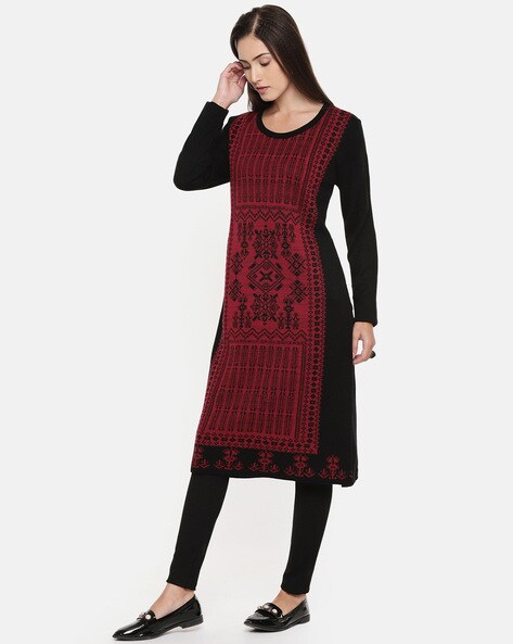 Textured Straight Kurta