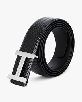 tommy hilfiger Leather Belt with Metal Closure-picture-36