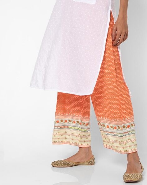 Printed Palazzos with Semi-Elasticated Waist Price in India
